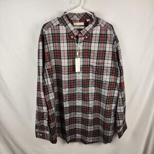 Gold Label Roundtree & Yorke Shirt Mens 2XB Plaid Long Sleeve Button Down
